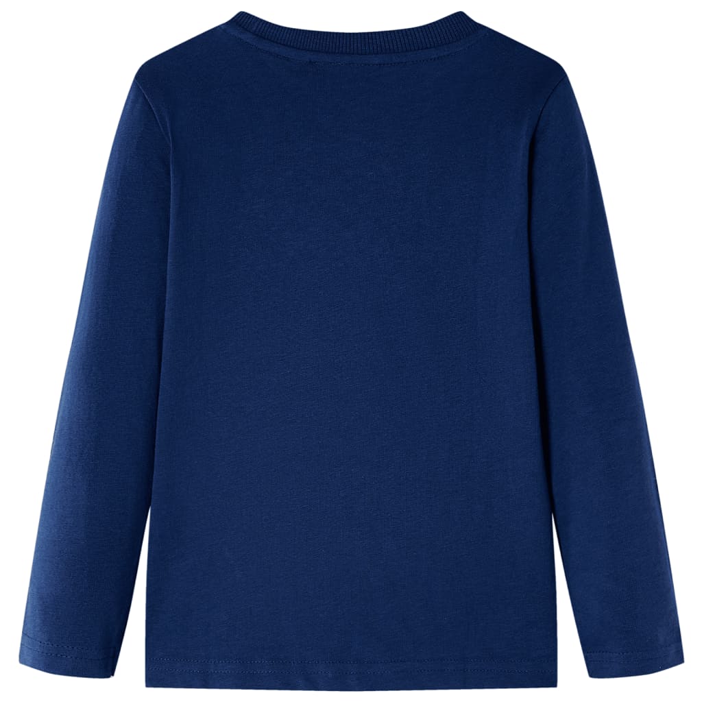 Kindershirt met lange mouwen 128 marineblauw Marineblauw