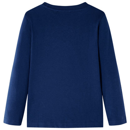 Kindershirt met lange mouwen 128 marineblauw Marineblauw