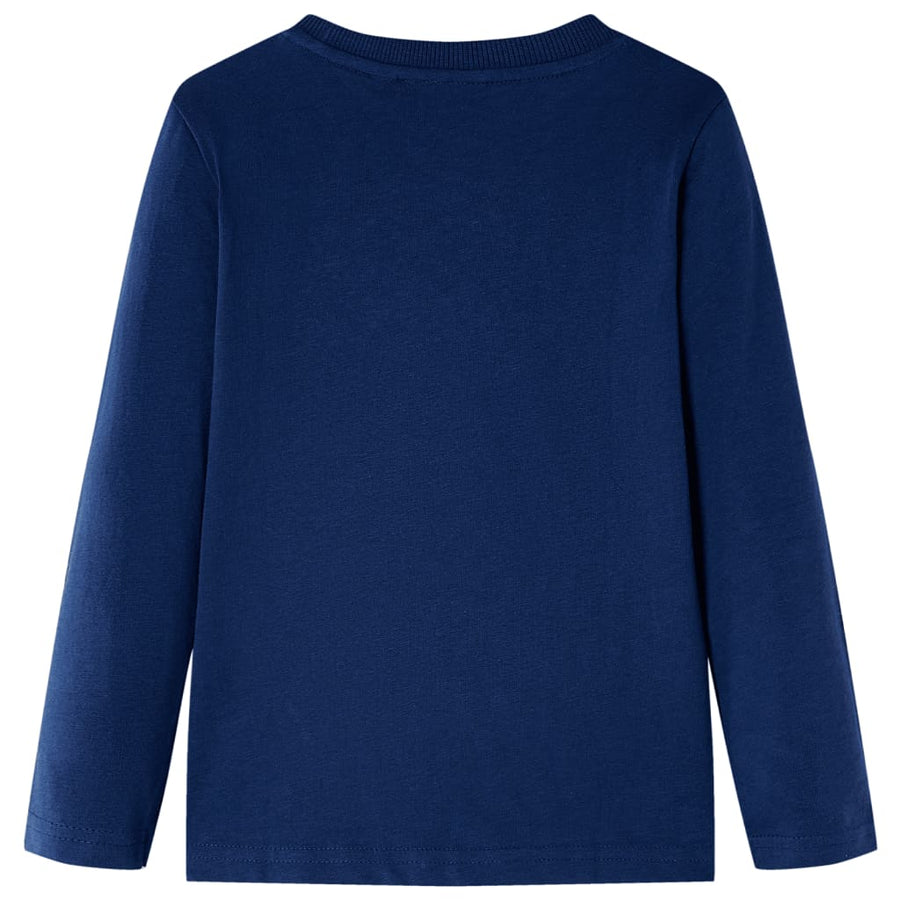 Kindershirt met lange mouwen 128 marineblauw Marineblauw