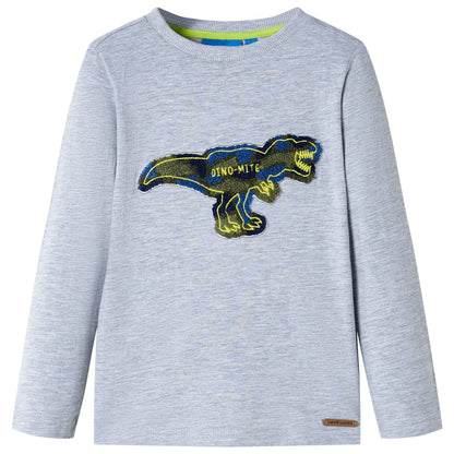 Kindershirt met lange mouwen 128 gemêleerd grijs Grijs