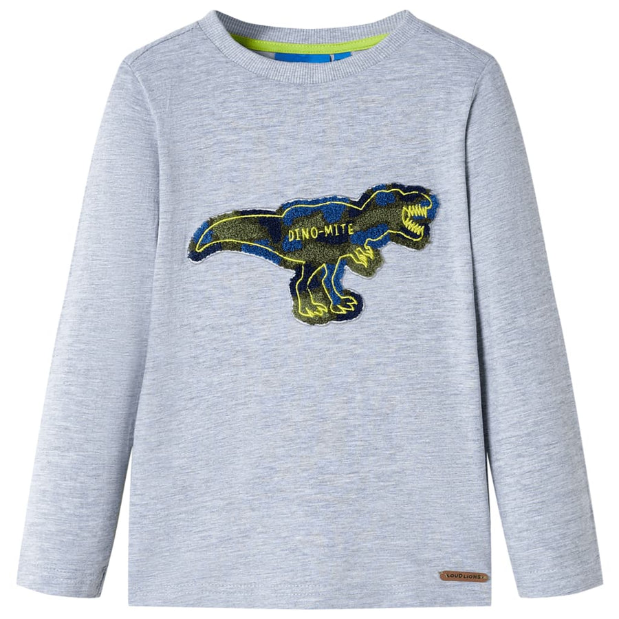 Kindershirt met lange mouwen 128 gemêleerd grijs Grijs