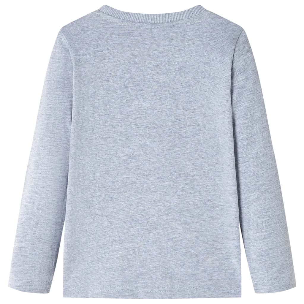 Kindershirt met lange mouwen 128 gemêleerd grijs Grijs