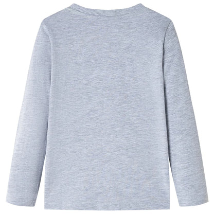 Kindershirt met lange mouwen 128 gemêleerd grijs Grijs