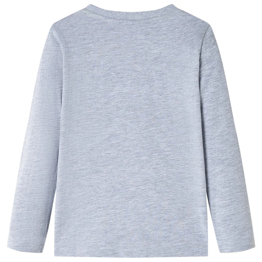 Kindershirt met lange mouwen 128 gemêleerd grijs Grijs