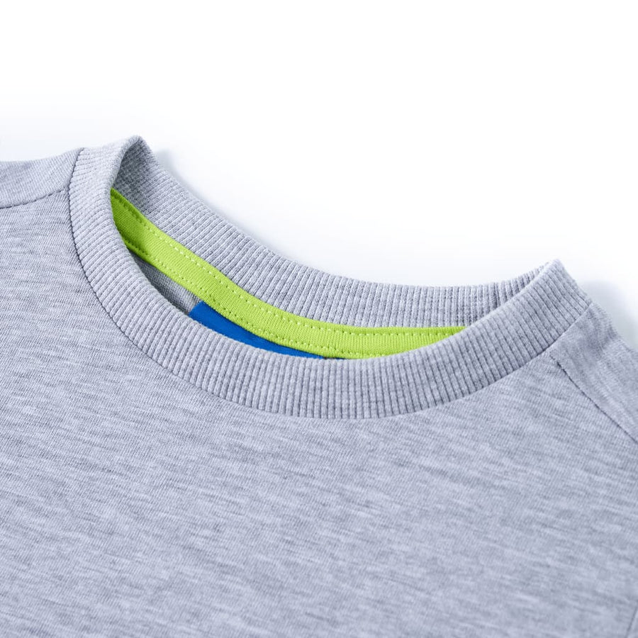 Kindershirt met lange mouwen 128 gemêleerd grijs Grijs