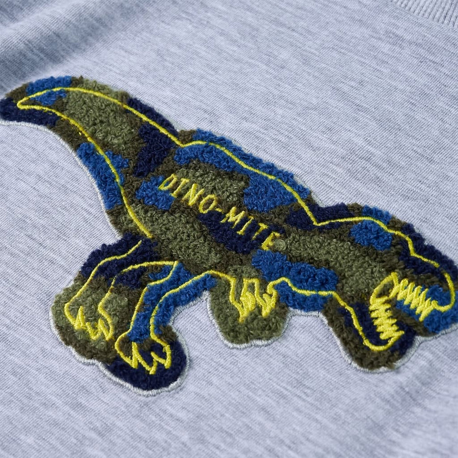 Kindershirt met lange mouwen 128 gemêleerd grijs Grijs