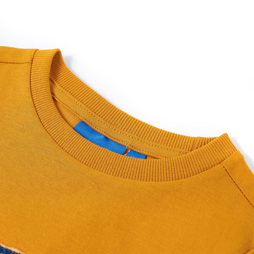 Kindershirt met lange mouwen 128 okerkleurig Oker 128