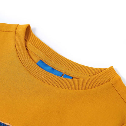 Kindershirt met lange mouwen 128 okerkleurig Oker 128