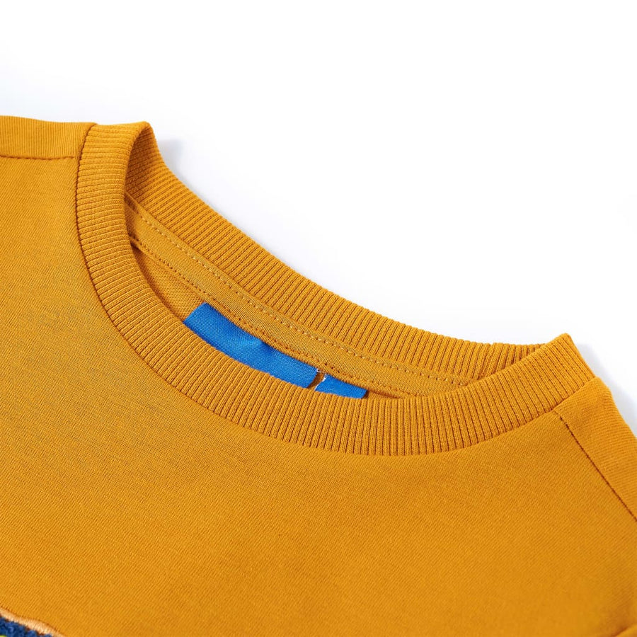 Kindershirt met lange mouwen 128 okerkleurig Oker 128