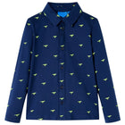 Kindershirt 92 marineblauw katoen