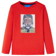 Children's long-sleeved shirt 128 red