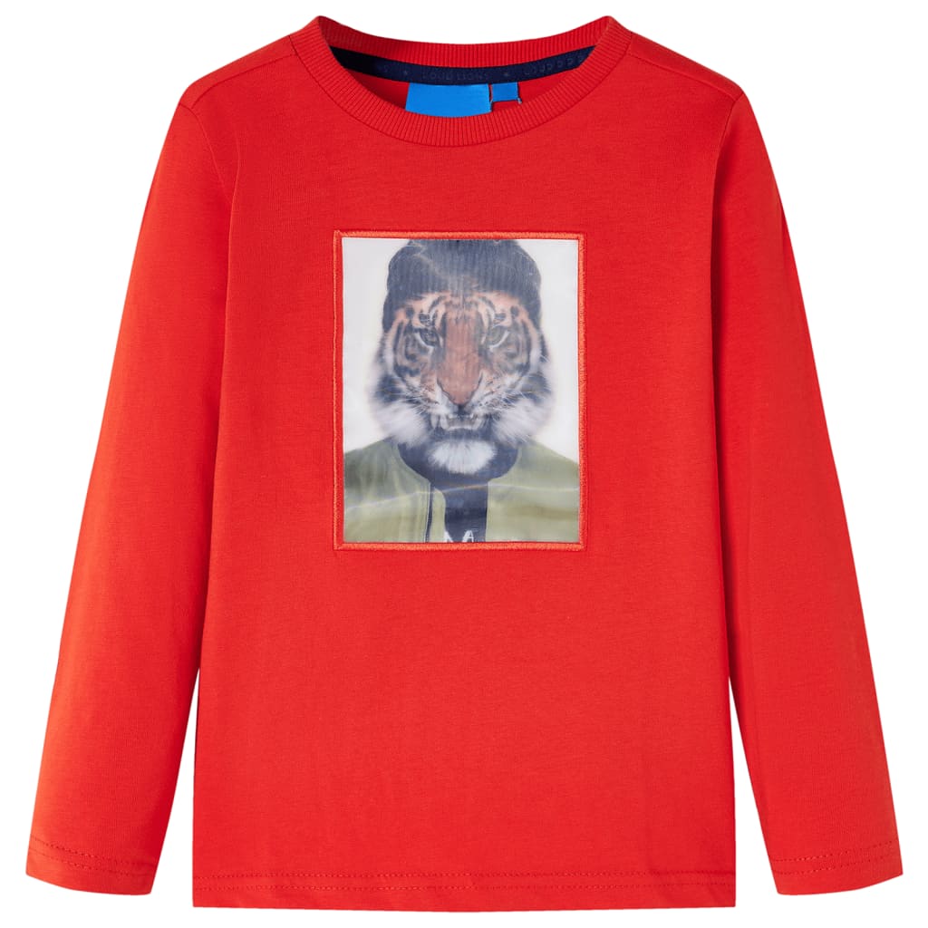 Kindershirt met lange mouwen 128 rood Rood 128