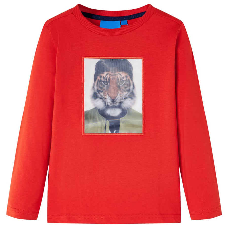 Kindershirt met lange mouwen 128 rood Rood 128