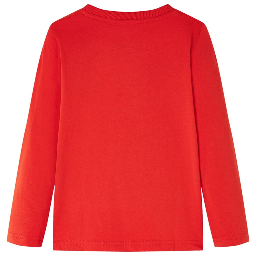 Kindershirt met lange mouwen 128 rood Rood 128