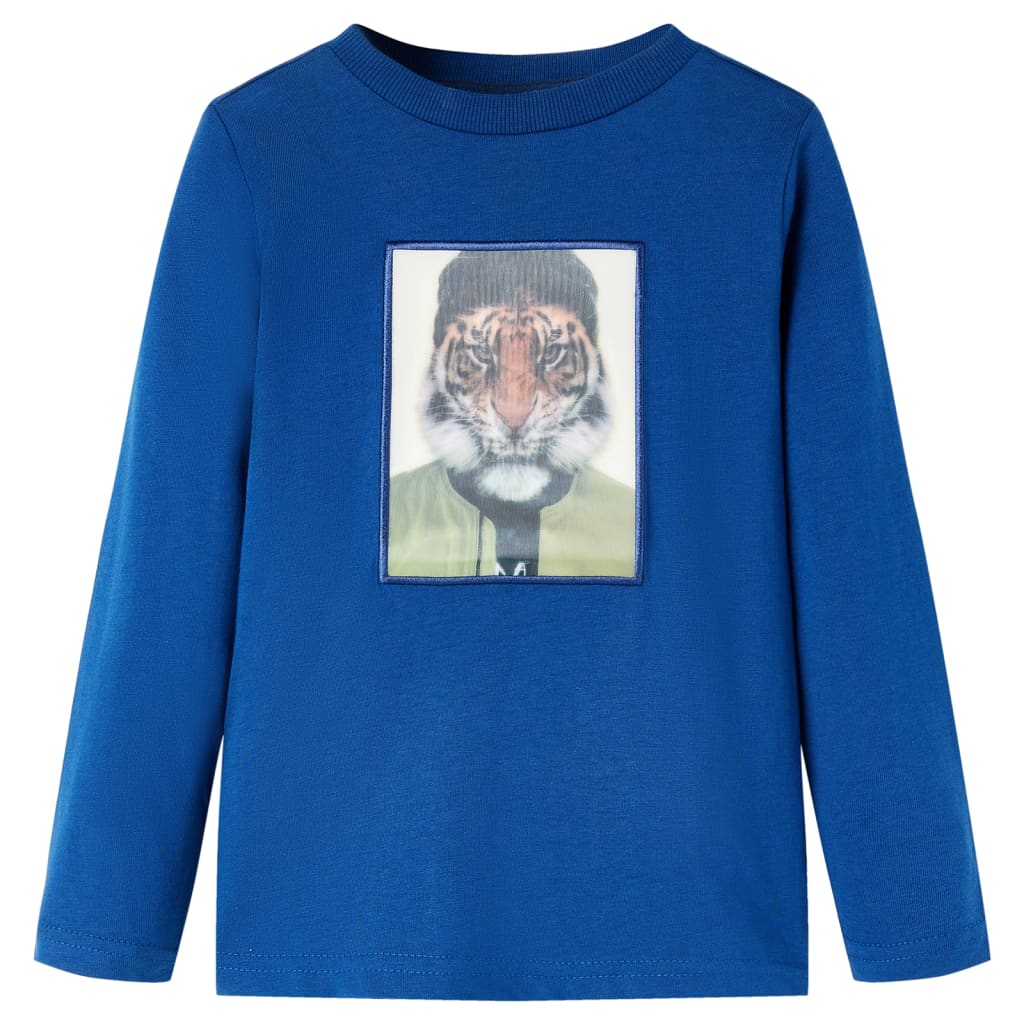 Kindershirt met lange mouwen 128 donkerblauw Donkerblauw 128