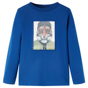 Kids long-sleeved shirt 128 dark blue