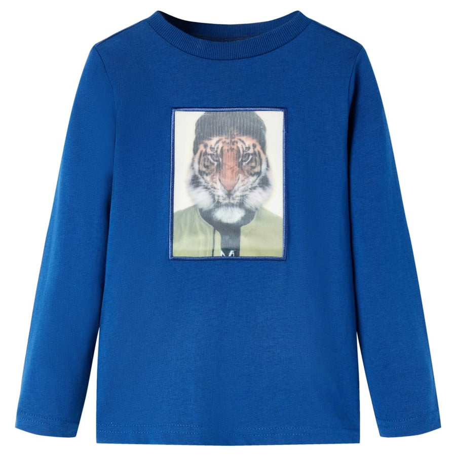 Kindershirt met lange mouwen 128 donkerblauw Donkerblauw 128
