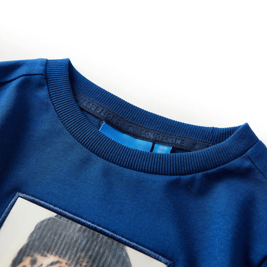 Kindershirt met lange mouwen 128 donkerblauw Donkerblauw 128
