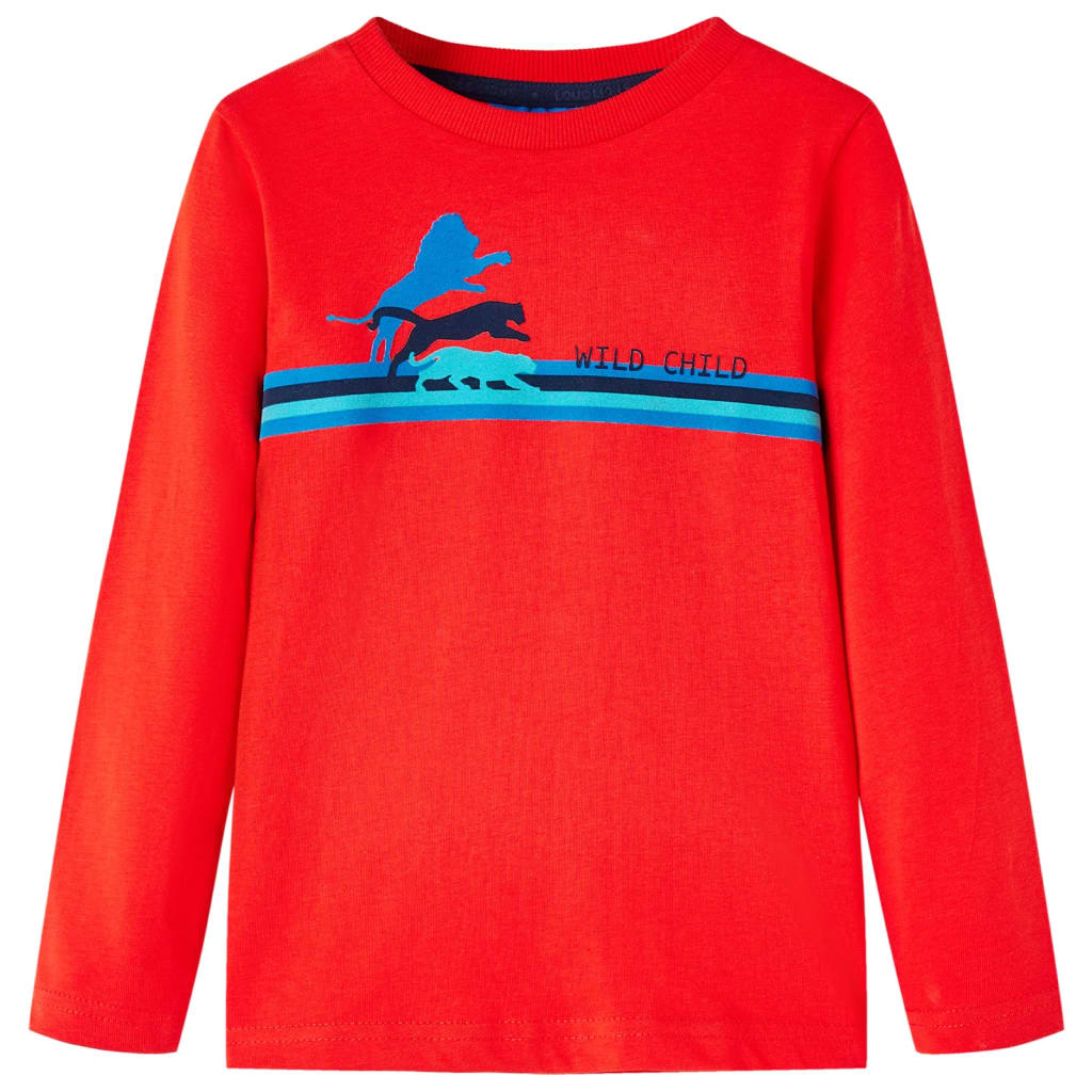 Kindershirt met lange mouwen 104 rood Rood