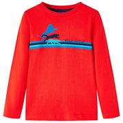 Kindershirt lange mouwen 104 rood katoen