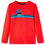 Kindershirt lange mouwen 116 rood