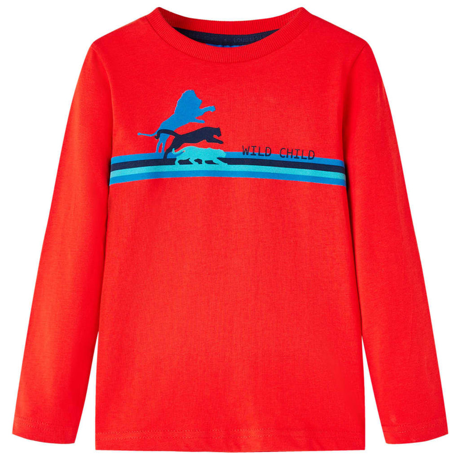 Kindershirt met lange mouwen 116 rood Rood