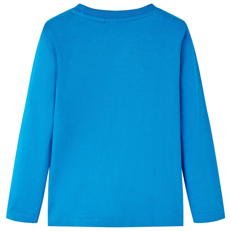 Kindershirt met lange mouwen 104 kobaltblauw Blauw 104