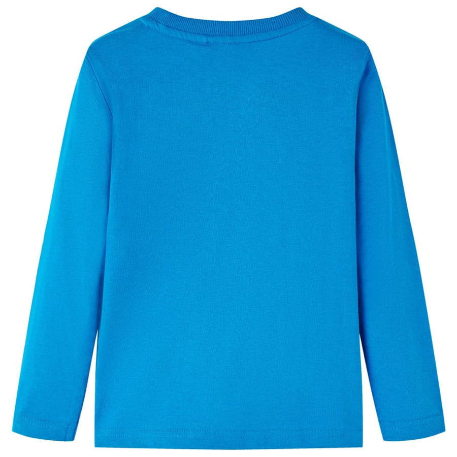 Kindershirt met lange mouwen 116 kobaltblauw Blauw 116