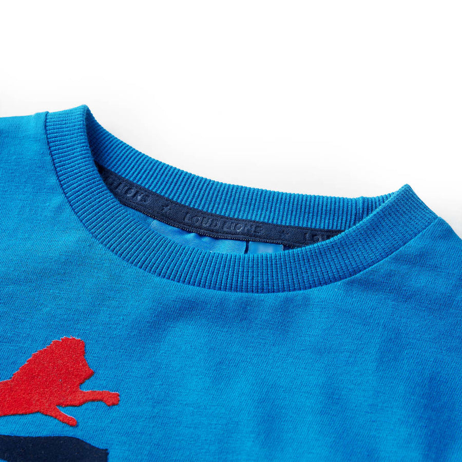 Kindershirt met lange mouwen 116 kobaltblauw Blauw 116