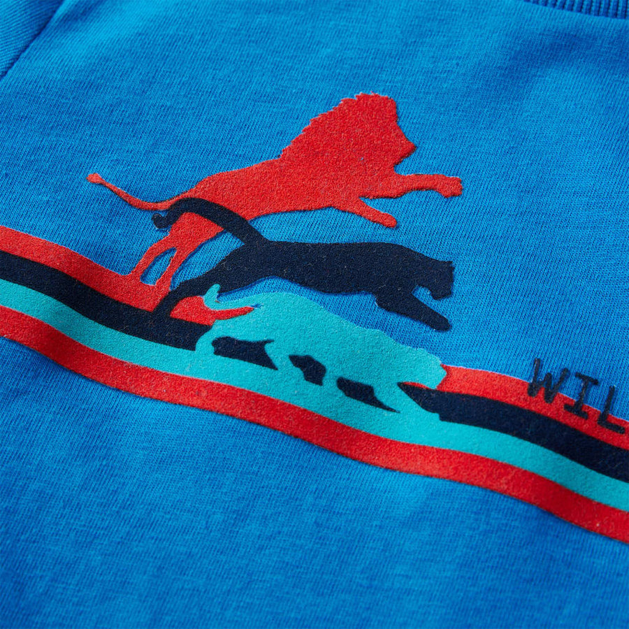 Kindershirt met lange mouwen 116 kobaltblauw Blauw 116