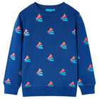 Kindertrui 116 katoen donkerblauw leeuw