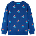 Kindertrui 128 donkerblauw katoen polyester