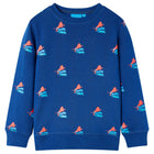 Kindertrui 140 donkerblauw katoenmix