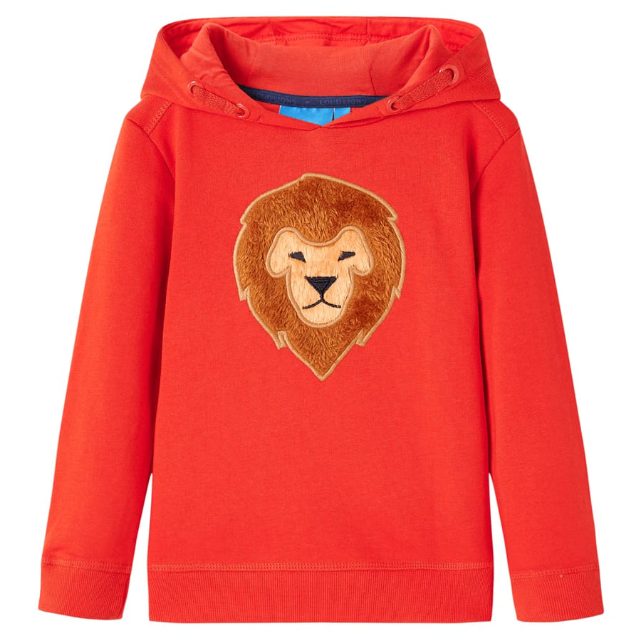 Kindertrui met capuchon 104 rood 104