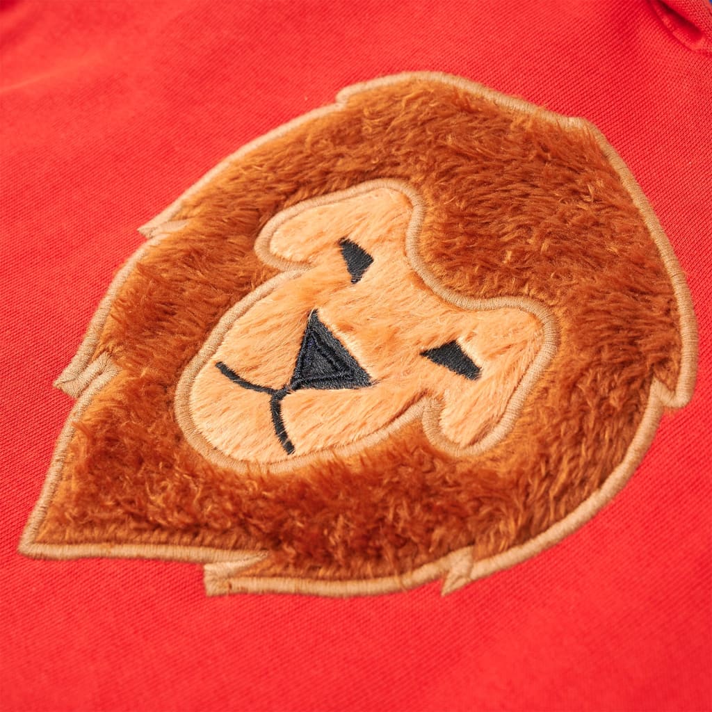 Kindertrui met capuchon 128 rood 128