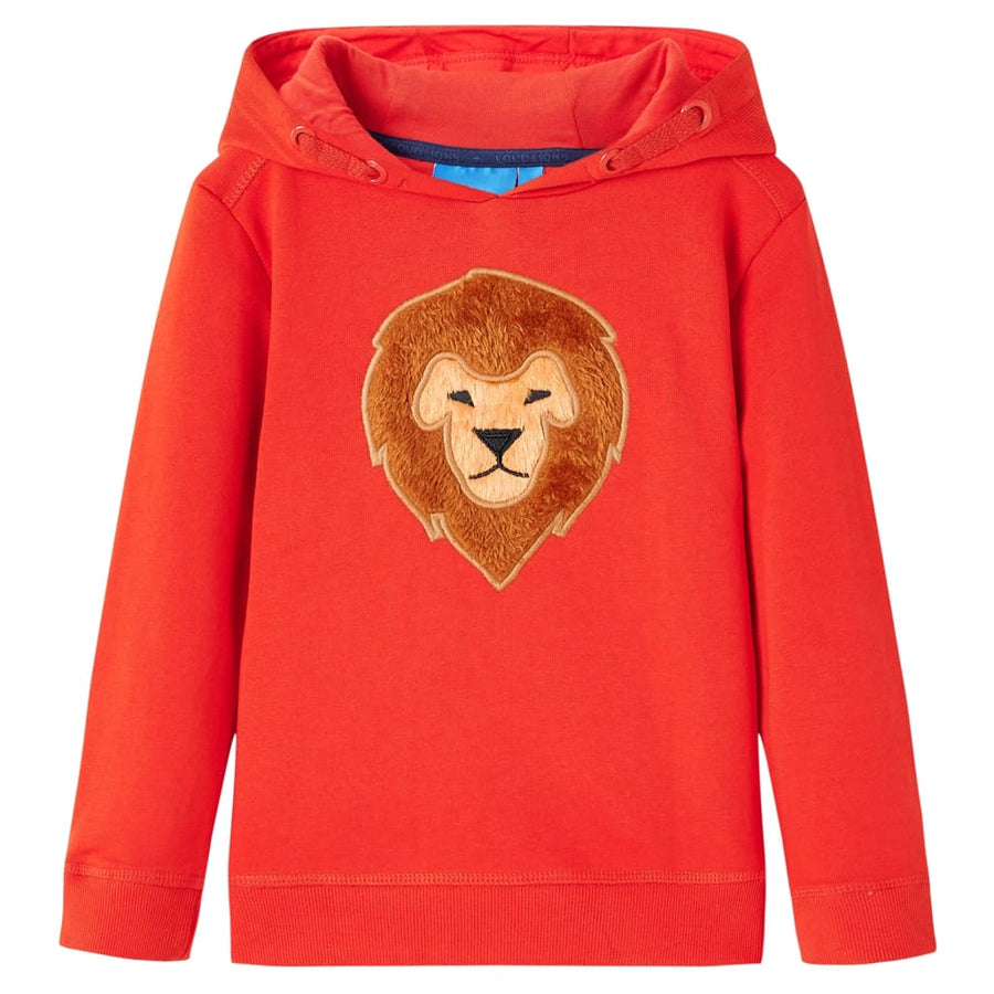 Kindertrui met capuchon 140 rood 140