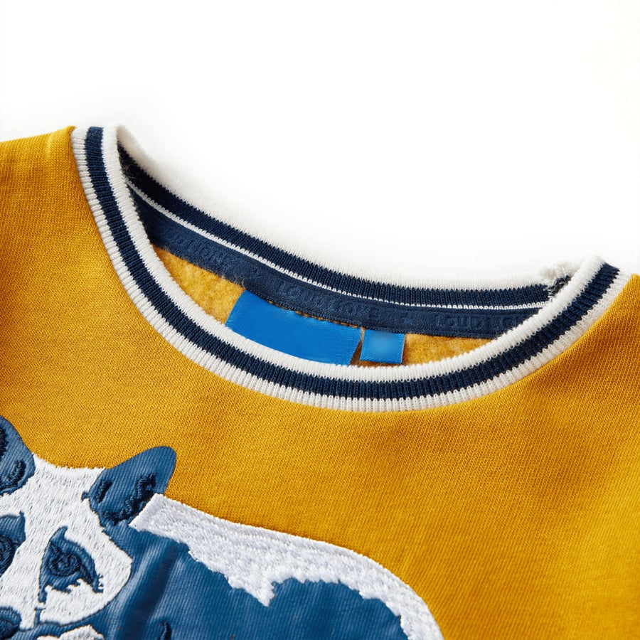 Kindertrui 128 okerkleurig Oker 128