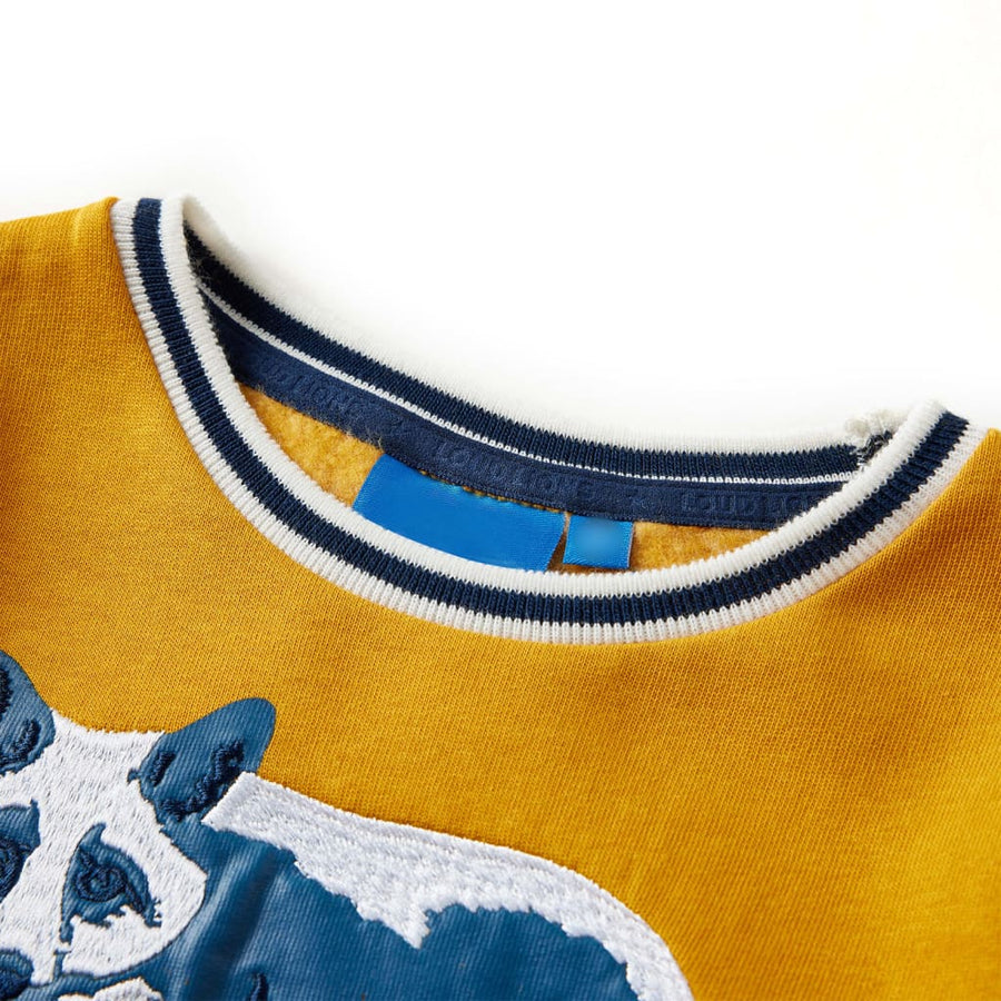 Kindertrui 140 okerkleurig Oker