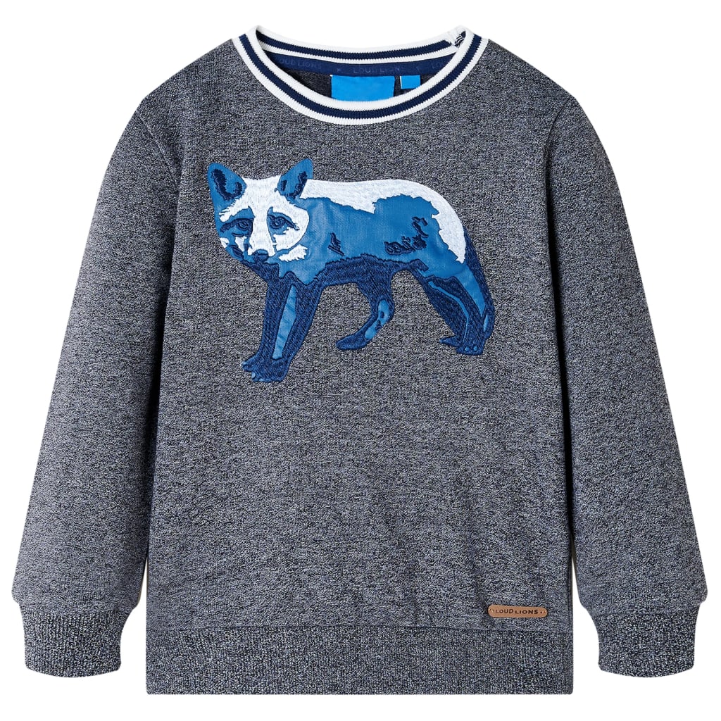 Kindertrui 140 gemêleerd marineblauw Melange 140