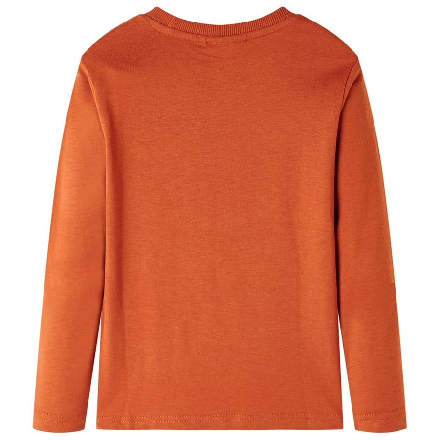 Kindershirt met lange mouwen 116 lichtroestkleurig Roestbruin