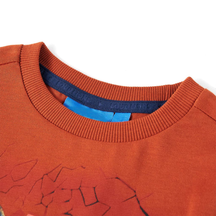 Kindershirt met lange mouwen 116 lichtroestkleurig Roestbruin