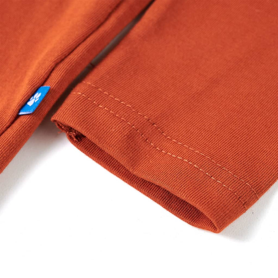Kindershirt met lange mouwen 116 lichtroestkleurig Roestbruin
