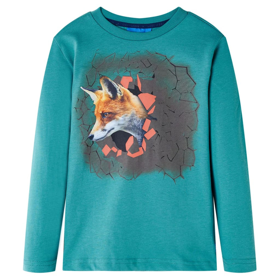 Kindershirt met lange mouwen 104 donkerzeeblauw Aqua 104