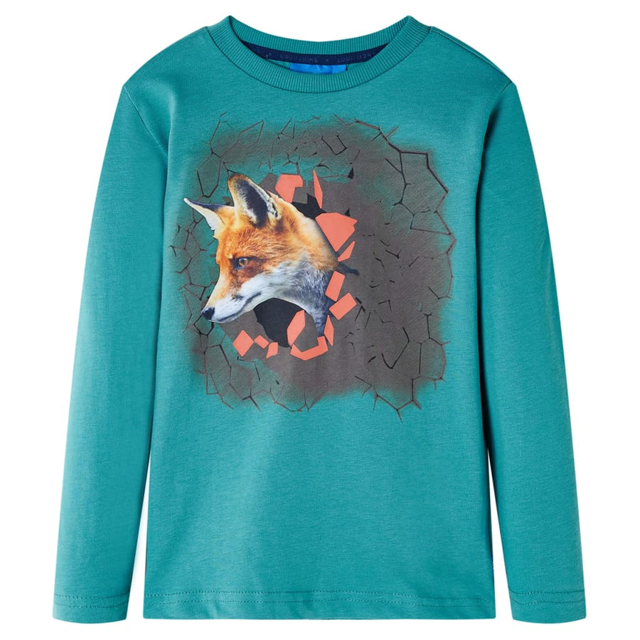 Kindershirt met lange mouwen 116 donkerzeeblauw Aqua 116