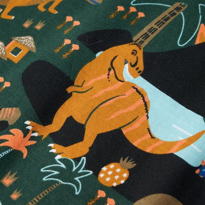 Kinderpyjama met lange mouwen 140 donkergroen 140