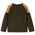 Children's sweater size 140 dark khaki and camel