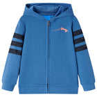 Kindervest capuchon 128 blauw katoen polyester