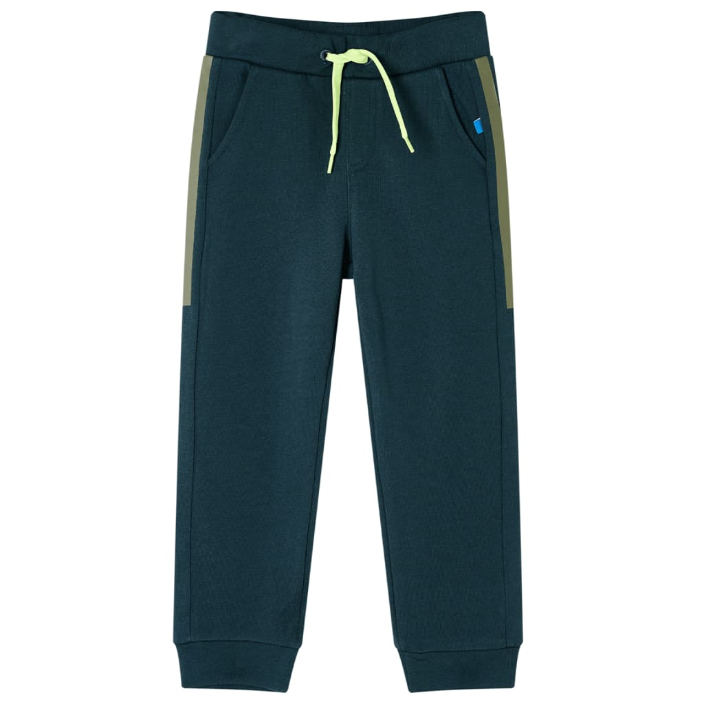 Kinderjoggingbroek met trekkoord 92 mosgroen 92