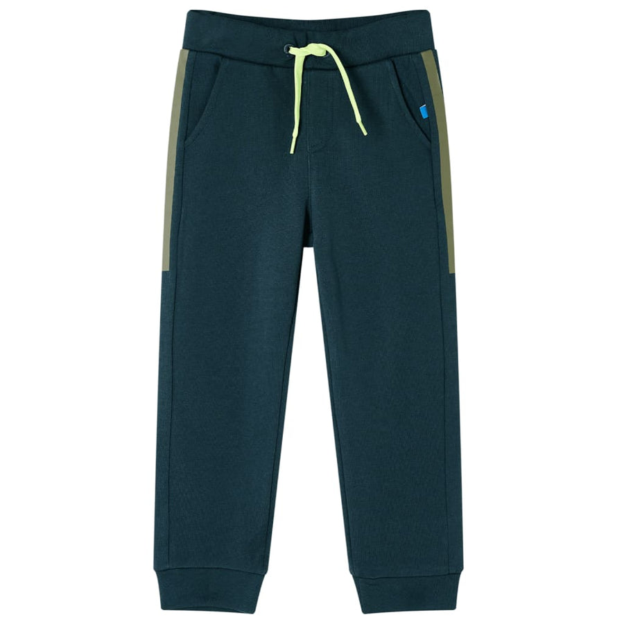 Kinderjoggingbroek met trekkoord 92 mosgroen 92