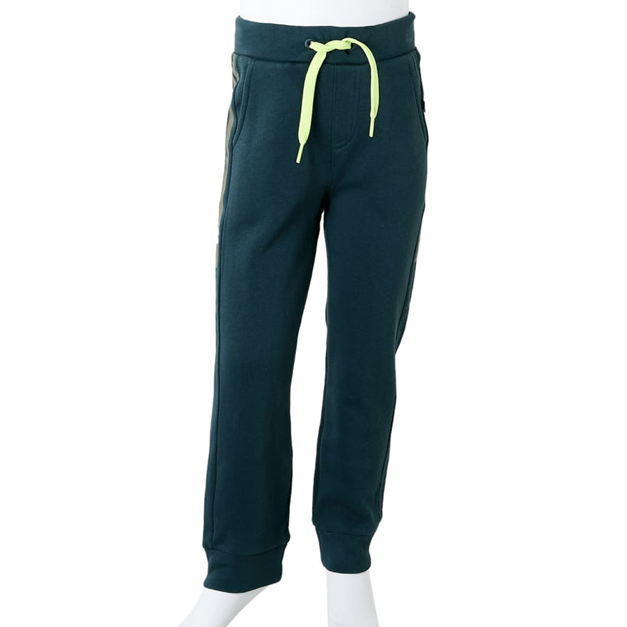 Kinderjoggingbroek met trekkoord 92 mosgroen 92